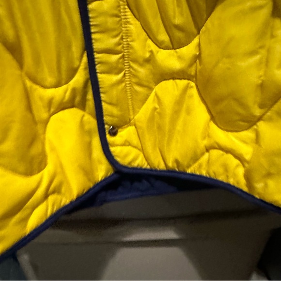 Firefighters Operation Warm Kids Size 18 Yellow/Navy Quilted Fleece Coat w/Hood. - Picture 5 of 9